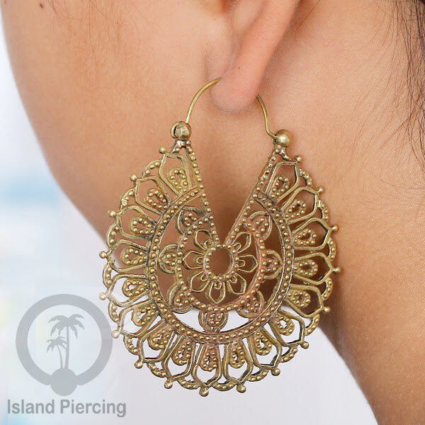 Bali style Brass Earrings, Anting Kuningan motif Mandala dan Geometrik bahan impor 100% tanpa nickel
