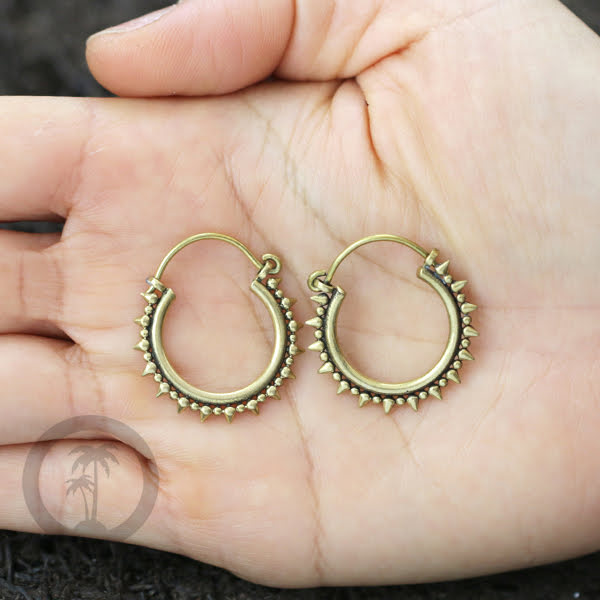 Aksesoris Anting kuningan model Mandala dan Hoop Brass Earring