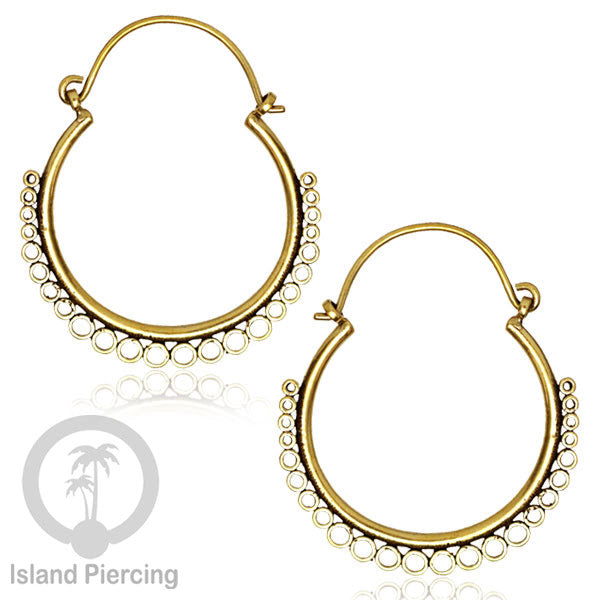 Aksesoris Anting kuningan model Mandala dan Hoop Brass Earring