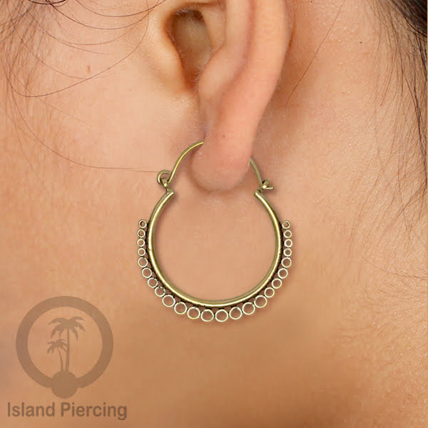 Aksesoris Anting kuningan model Mandala dan Hoop Brass Earring