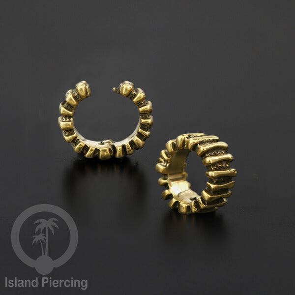 Brass Earlobe Cuff, Tindik Kuningan untuk lubang telinga besar