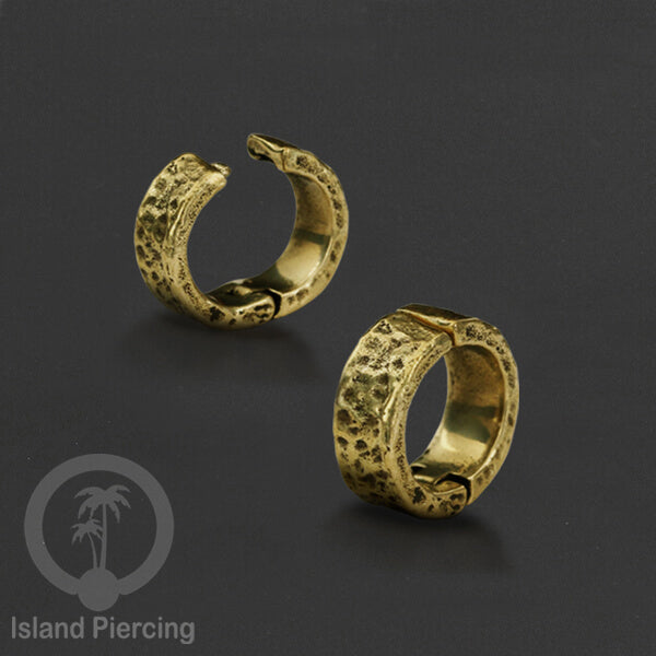 Brass Earlobe Cuff, Tindik Kuningan untuk lubang telinga yang besar 8mm ke atas