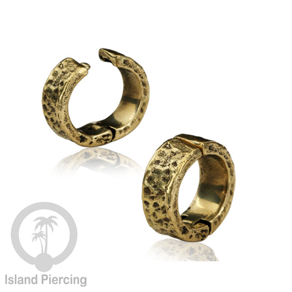 Brass Earlobe Cuff, Tindik Kuningan untuk lubang telinga yang besar 8mm ke atas