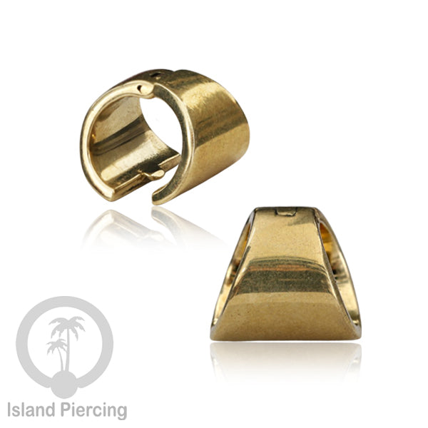 Brass Earlobe Cuff, Tindik Kuningan untuk lubang telinga yang besar 8mm ke atas