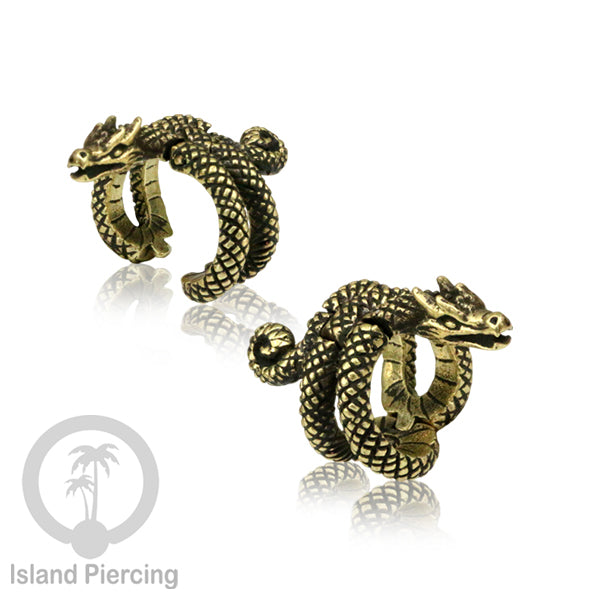 Brass Earlobe Cuff, Tindik Kuningan untuk lubang telinga yang besar 8mm dan lebih besar