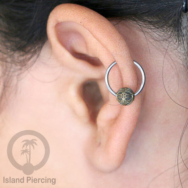 Tindik Stainless Piercing BCR dengan bola Kuningan banyak pilihan yang unik
