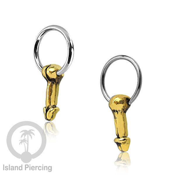 Tindik Stainless Piercing BCR dengan Liontin Kuningan