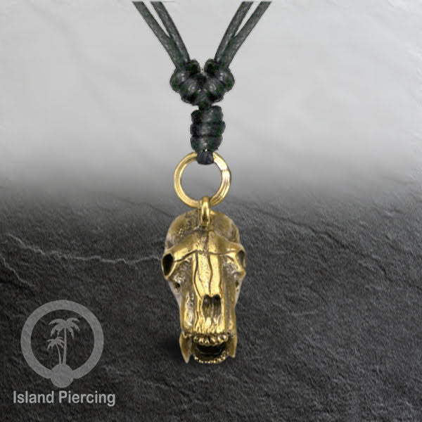 Kalung Liontin Kuningan motif Tengkorak Brass Pendant Necklace Skull designs