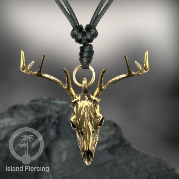 Kalung Liontin Kuningan motif Tengkorak Brass Pendant Necklace Skull designs