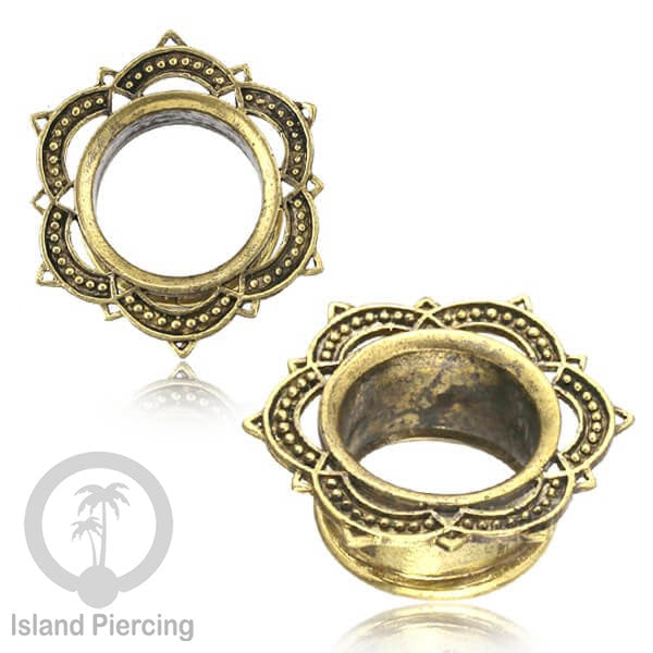 Brass Ear-plug Tindik plug kuningan telinga lubang besar ukuran 4-25mm