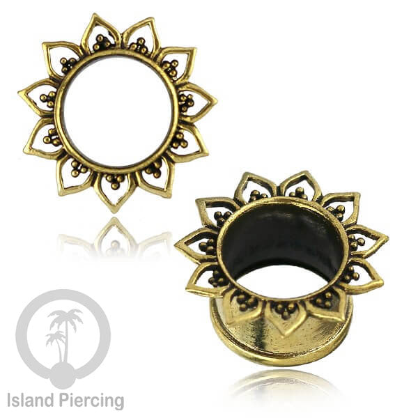 Brass Ear-plug Tindik plug kuningan telinga lubang besar ukuran 4-25mm