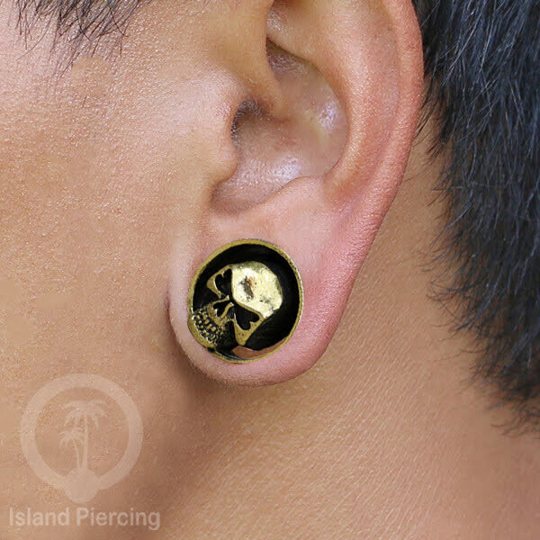 Brass Ear-plug Tindik plug kuningan telinga dengan lubang besar ukuran 4-25mm