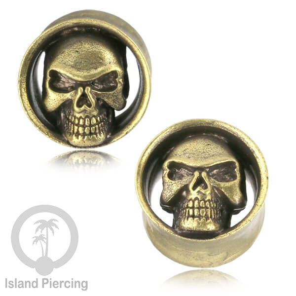 Brass Ear-plug Tindik plug kuningan telinga dengan lubang besar ukuran 4-25mm