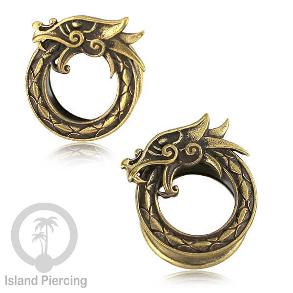 Brass Ear-plug Tindik plug kuningan telinga dengan lubang besar ukuran 4-25mm