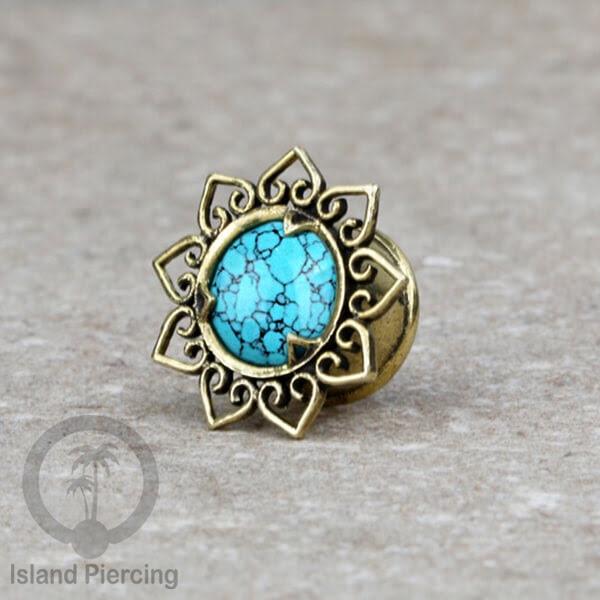 Brass Ear-plug Tindik plug kuningan telinga lubang besar ukuran 4-16mm byk pilihan desain