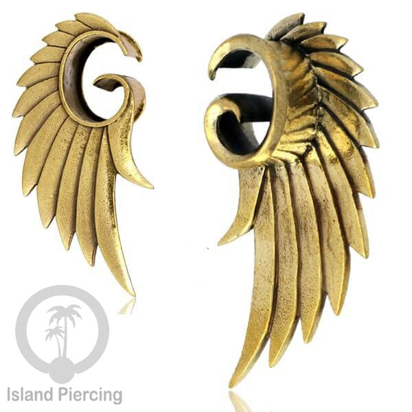 Brass Ear-plug Tindik plug kuningan model besar ke bawah yang sangat unik.