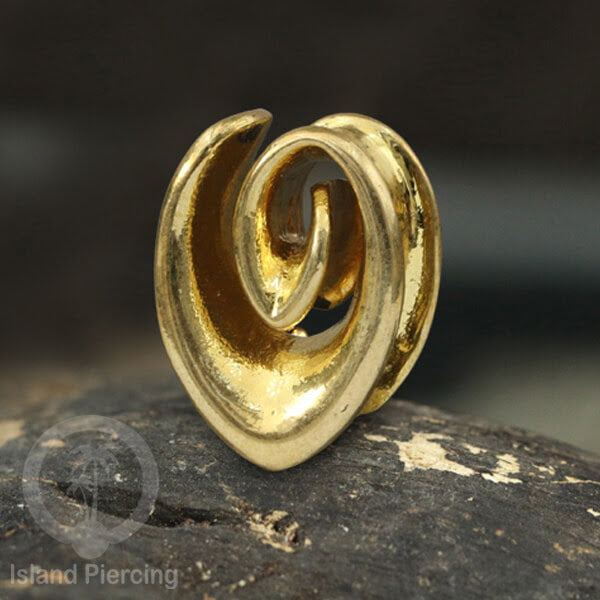 Anting brass Ear-tunnel Tindik Plug kuningan banyak pilihan desain ukuran 8-25mm