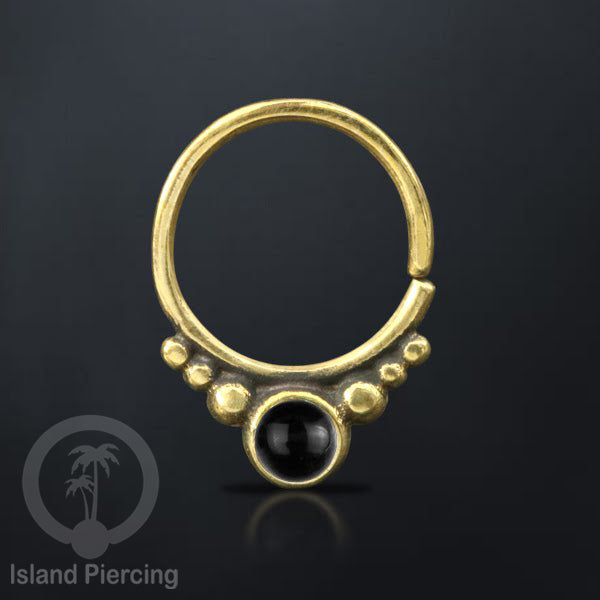 Septum piercing dan Tindik anting kuningan dengan batu, Tragus, Daith dan Helix Piercing
