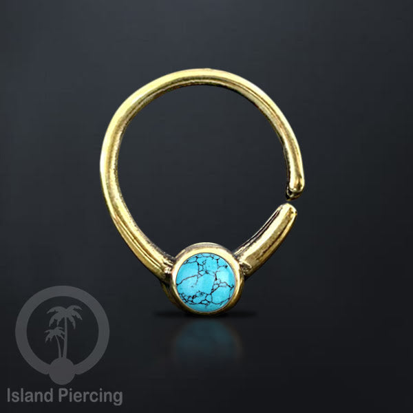 Septum piercing dan Tindik anting kuningan dengan batu, Daith, Tragus dan Helix Piercing