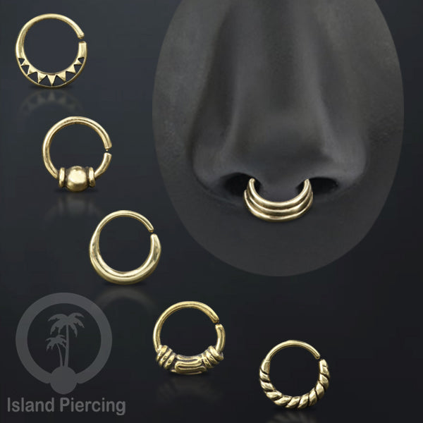 Septum piercing dan Tindik anting kuningan, Daith, Tragus dan Helix Piercing