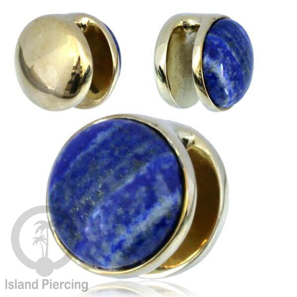 Brass Body Piercing Ear-weight Perhiasan Tindik Kuningan dengan batu asli