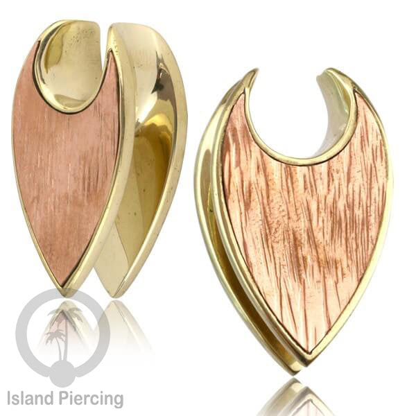 Brass Body Piercing Ear-weight Perhiasan Tindik Kuningan dengan batu asli