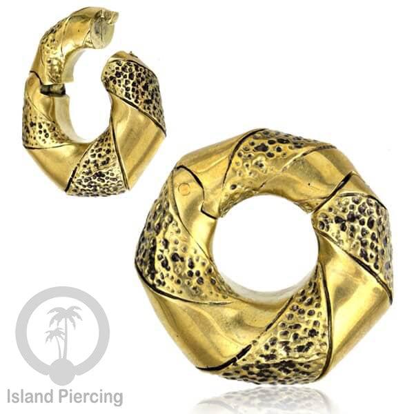 Brass Body Piercing Ear-weight Perhiasan Tindik Kuningan Ear clicker