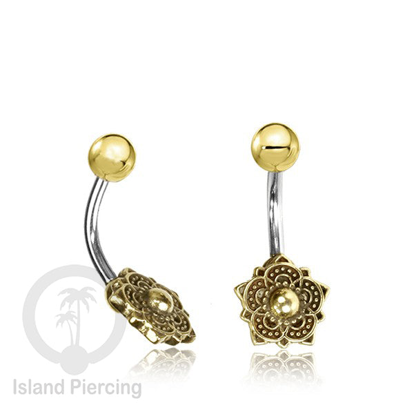 Anting Pusar/Navel Bar Piercing Jewelry Stainless dan Kuningan