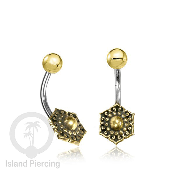 Anting Pusar/Navel Bar Piercing Jewelry Stainless dan Kuningan