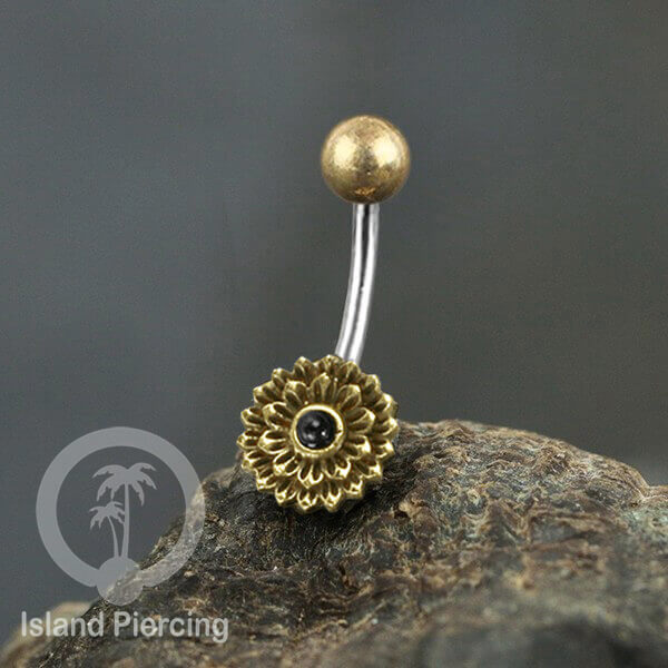 Anting Pusar/Navel Bar Piercing Jewelry Batu Kecil