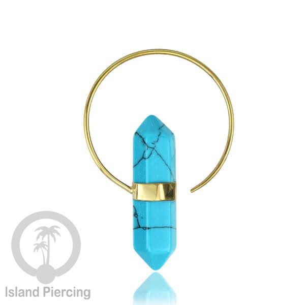 Piercing Kuningan dengan Batu asli, untuk lubang normal Brass with Stone Body Jewelry