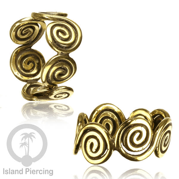 Cin-cin Kuningan motif etnik Brass finger Rings Ethnic style