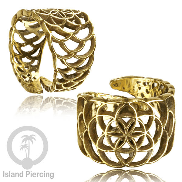 Cin-cin Kuningan motif Lotus, Mandala, Tree of Life Brass finger Rings