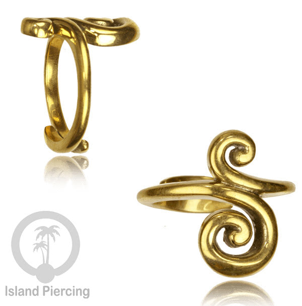 Cin-cin Kuningan motif etnik Brass finger Rings Ethnic style