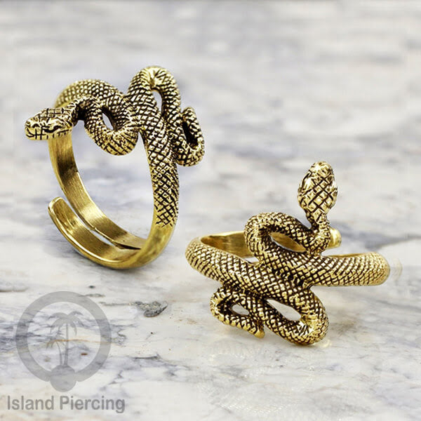 Cin-cin Kuningan motif Ular dan Naga Brass Rings Bali in Snake and Dragon motifs