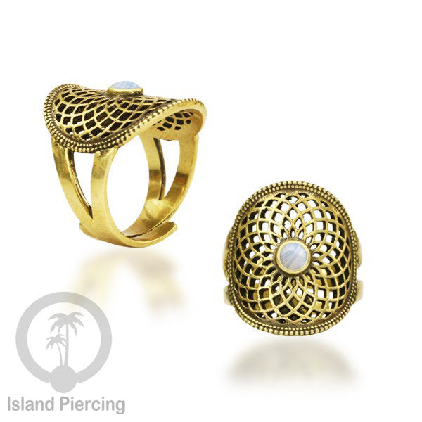 Cin-cin Kuningan dengan Batu asli Brass Rings with semi-precious stones