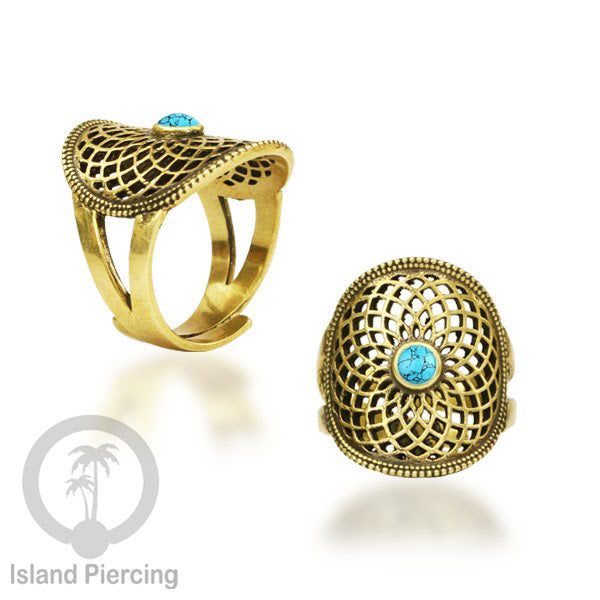 Cin-cin Kuningan dengan Batu asli Brass Rings with semi-precious stones