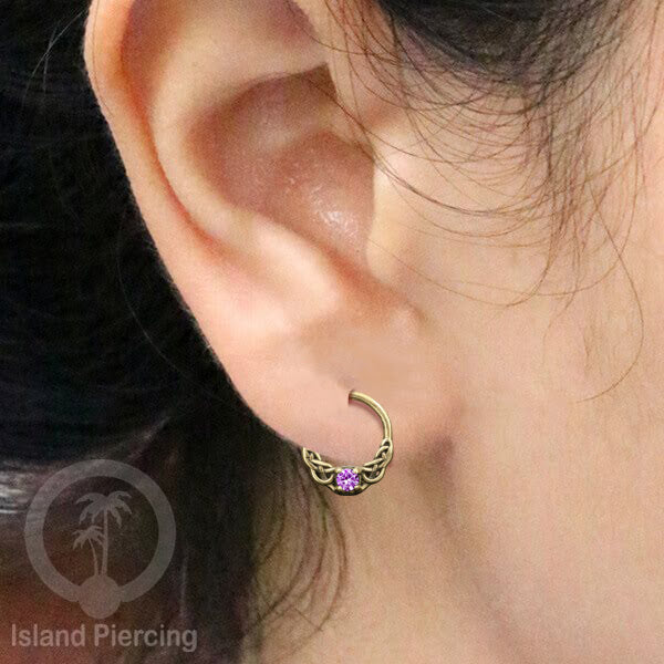 Septum Piercing dan Tindik Kuningan Telinga Tragus dan Helix Piercing Batu dan Kristal