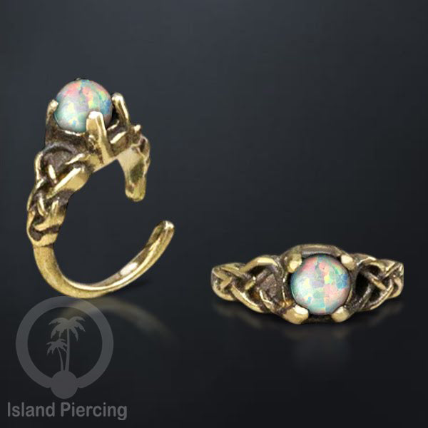 Piercing Brass Tindik Kuningan Telinga Tragus dan Helix Piercing Batu dan Kristal