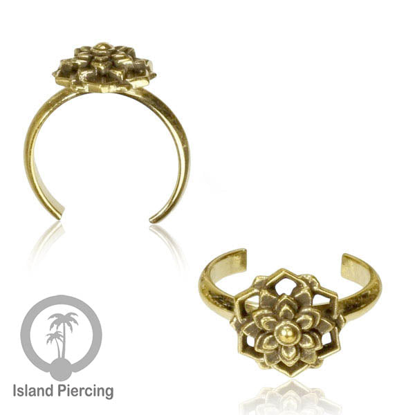 Cin-cin jari kaki Kuningan motif Mandala, Tree of Life, Flower of Life Brass Toe Rings