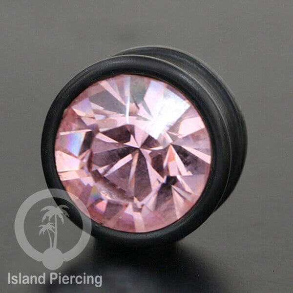 Plug kayu buatan tangan dengan Kristal Zirconia kualitas tinggi, ada Pilihan warna kayu dan warna Kristal