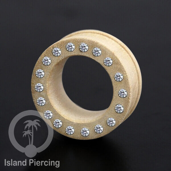 Tunnel kayu buatan tangan dengan Kristal Zirconia yang kualitas tinggi, ada Pilihan jenis kayu dan ukuran.