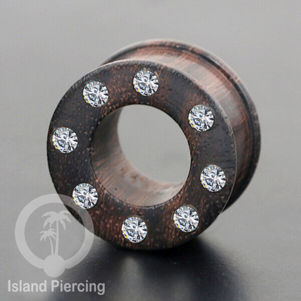 Tunnel kayu buatan tangan dengan Kristal Zirconia yang kualitas tinggi, ada Pilihan jenis kayu dan ukuran.