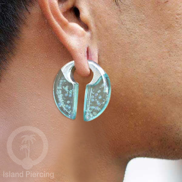 Tindik Anting Piercing Epoxy dan Kuningan Ear-weight epoxy warna warni