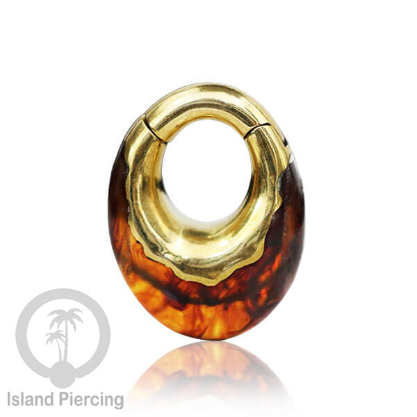 Tindik Anting Piercing Epoxy dan Kuningan Ear Expander dan Ear Clicker