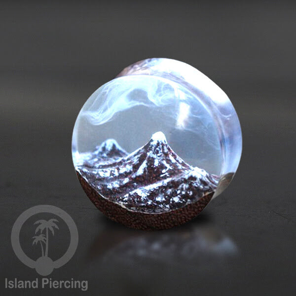 Tindik Ear-plug Piercing dari kayu dan resin buatan tangan banyak motif istimewa