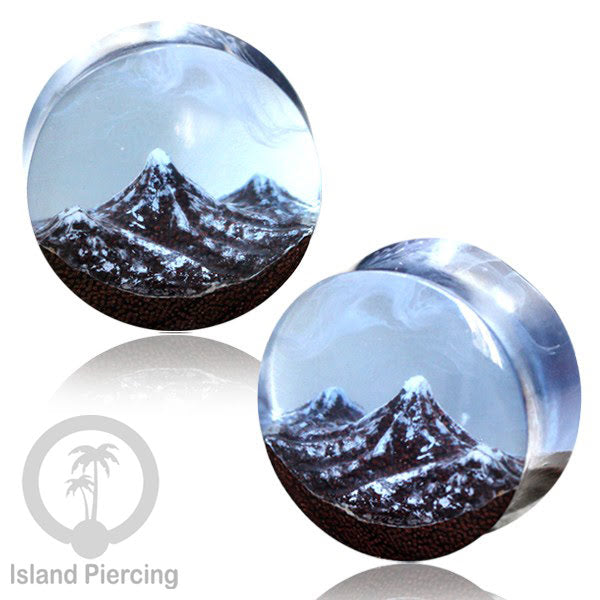 Tindik Ear-plug Piercing dari kayu dan resin buatan tangan banyak motif istimewa