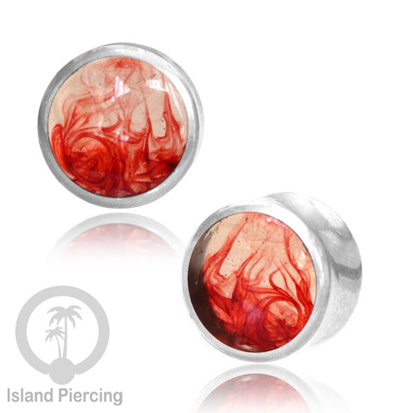 Tindik Ear-plug Resin dalam tunnel kuningan