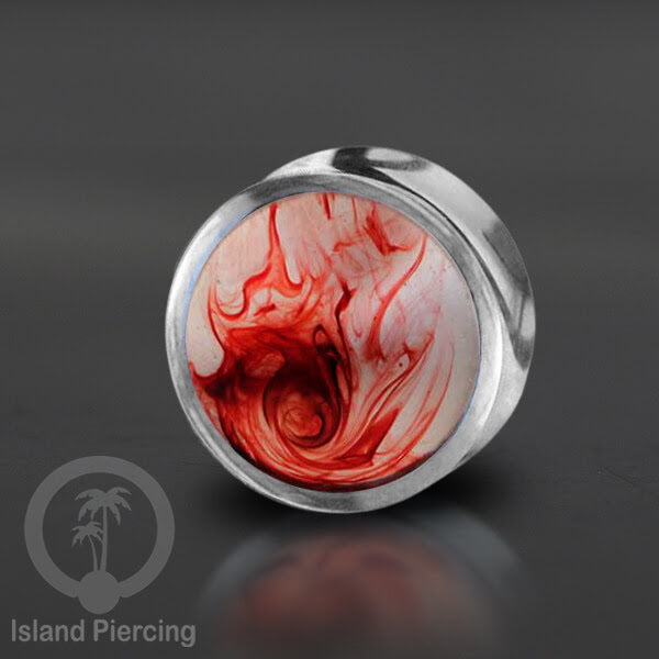 Tindik Ear-plug Resin dalam tunnel kuningan