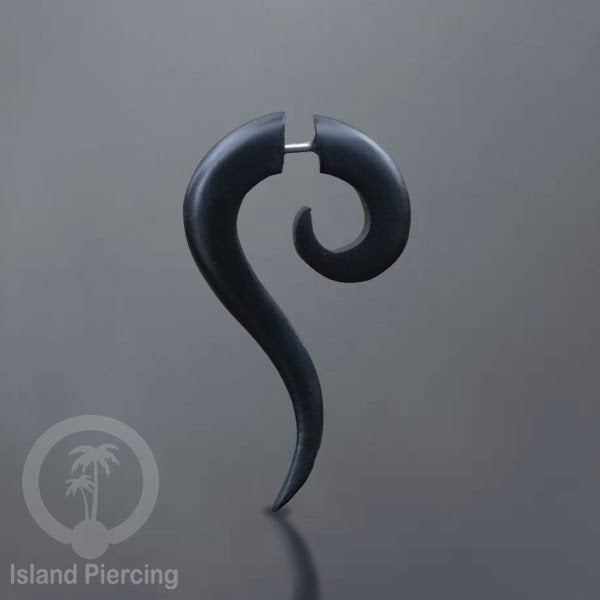 Fake wood piercing, Tindik palsu, Model Kayu sederhana yang datar warna Hitam